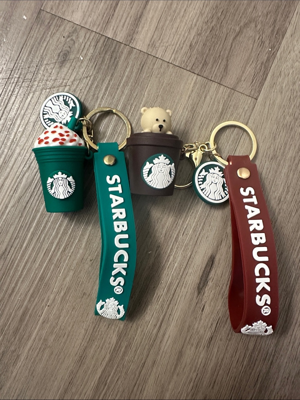 Starbucks Keychain SET One Size Green and Brown